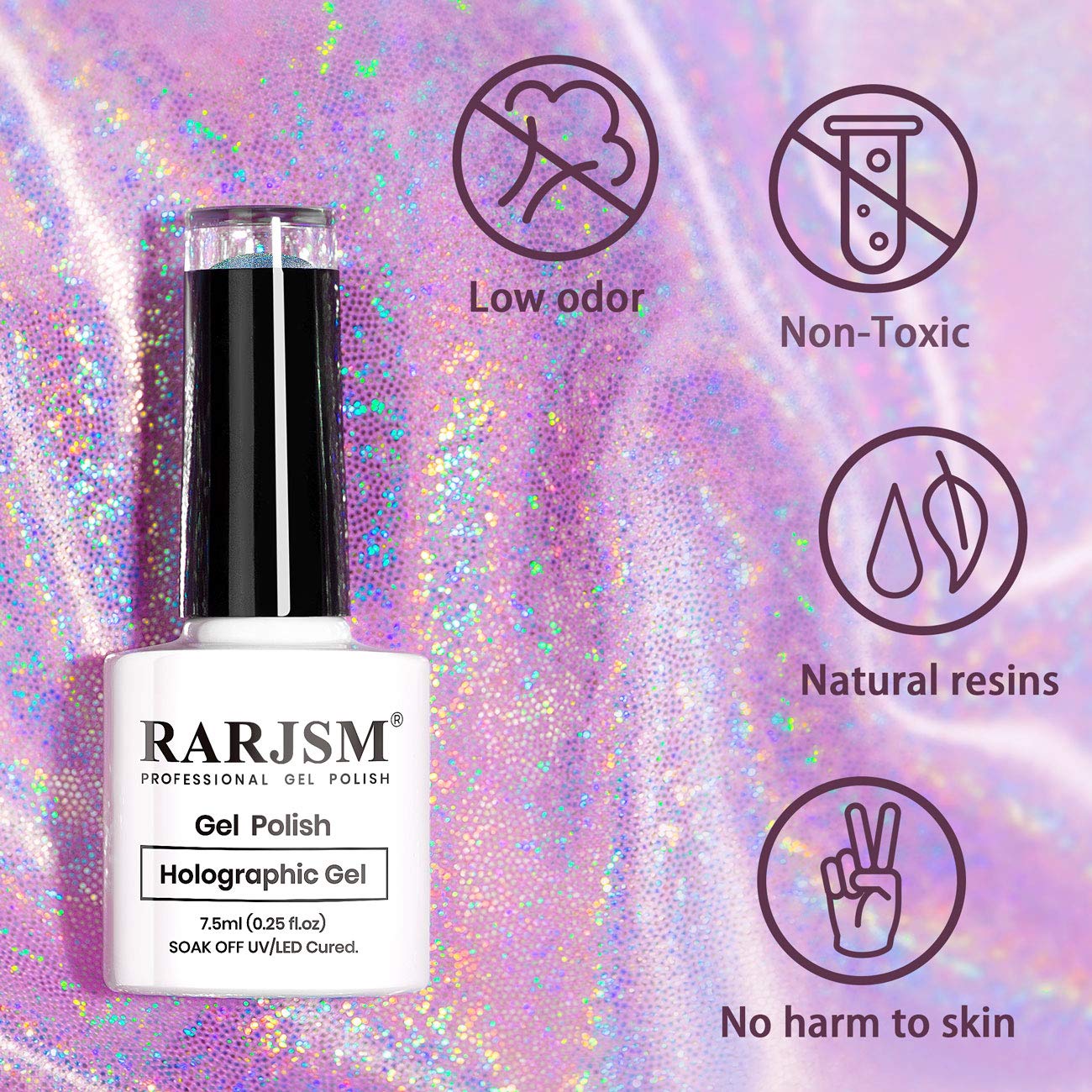 RARJSM brush stroke close-up demonstrating smooth holographic shimmer application