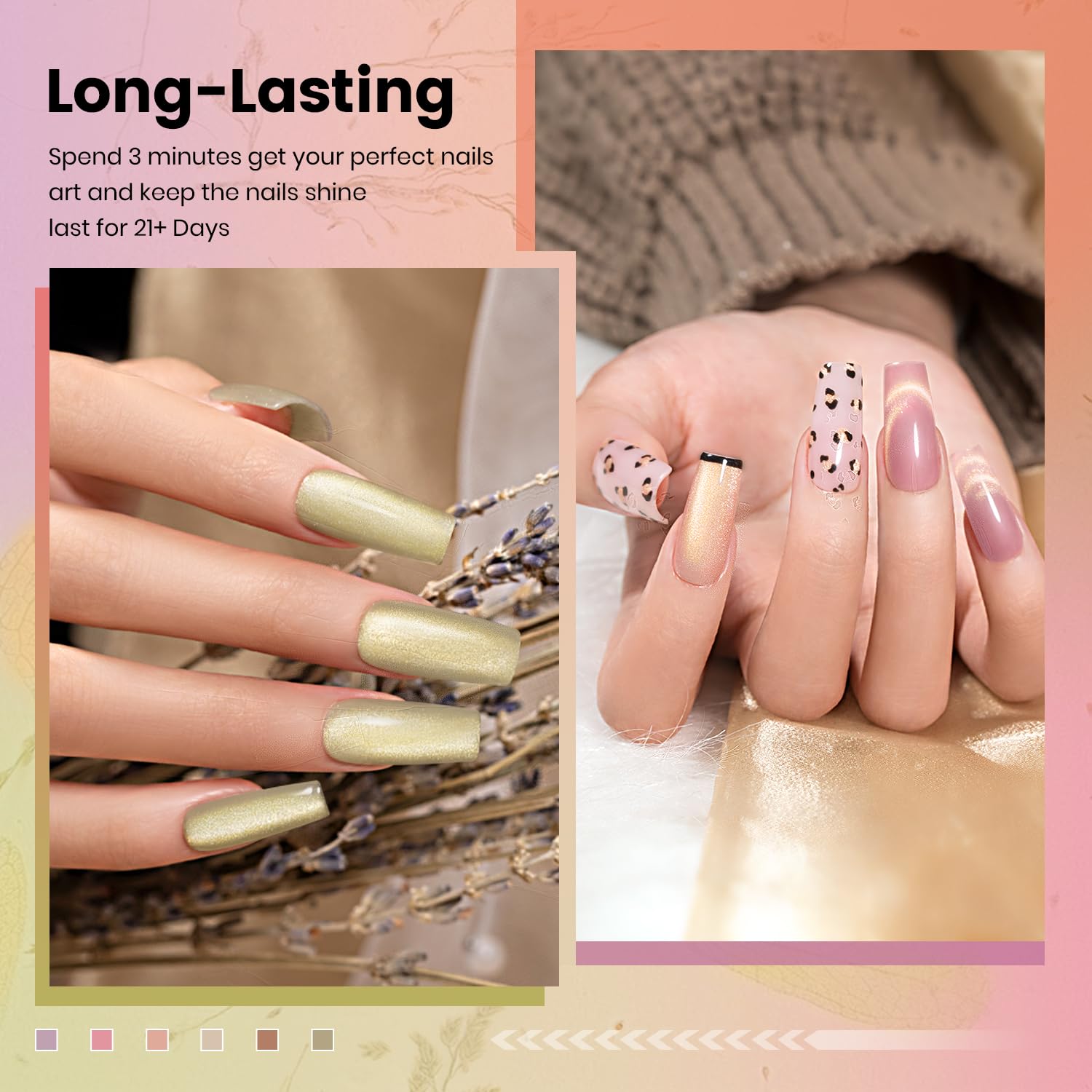 RARJSM close-up of cat-eye streak on nail highlighting reflective gold line for eye-catching depth