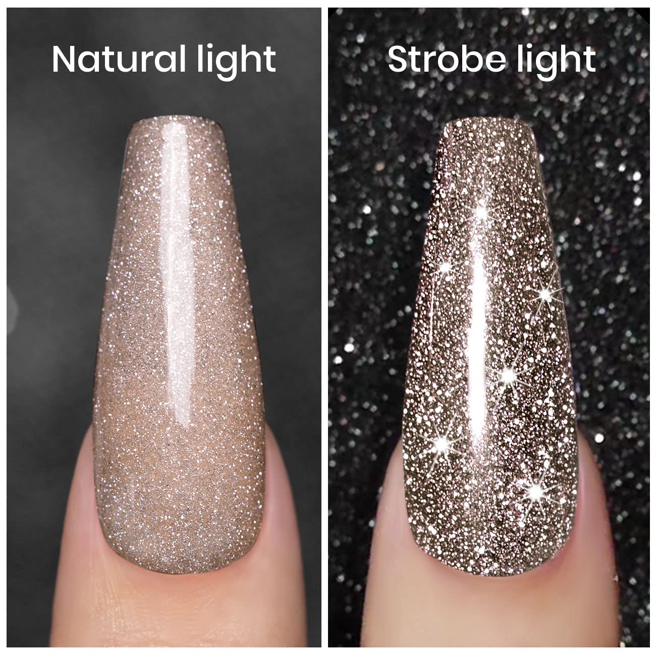 RARJSM close-up of glitter particles highlighting multi-dimensional sparkle