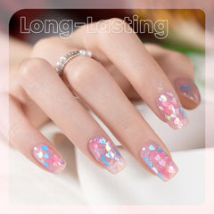 RARJSM close-up of heart-shaped holographic flakes showing eye-catching shimmer