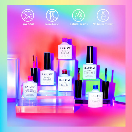 RARJSM color swatch lineup on white showcasing sheer neon variety