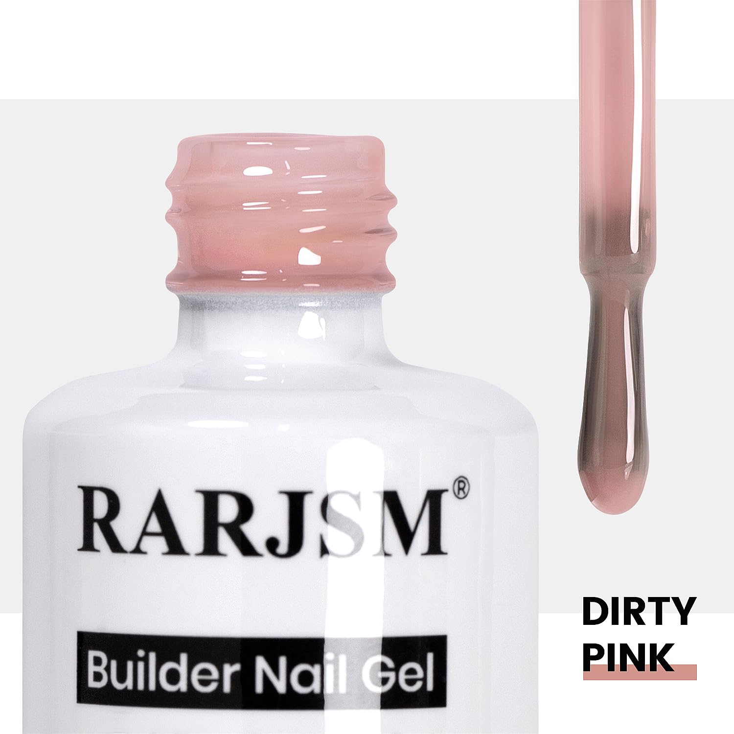 RARJSM cured glossy nail under LED lamp showing durable shine and smooth top surface