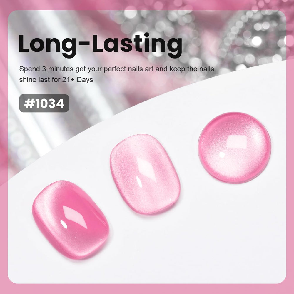 RARJSM cured nails with mirror shimmer demonstrating long-lasting glossy finish