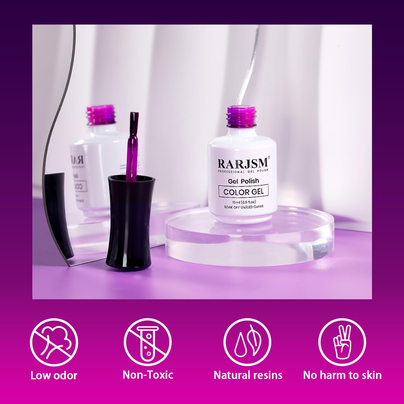 RARJSM cured nails close-up showing glossy, chip-resistant finish