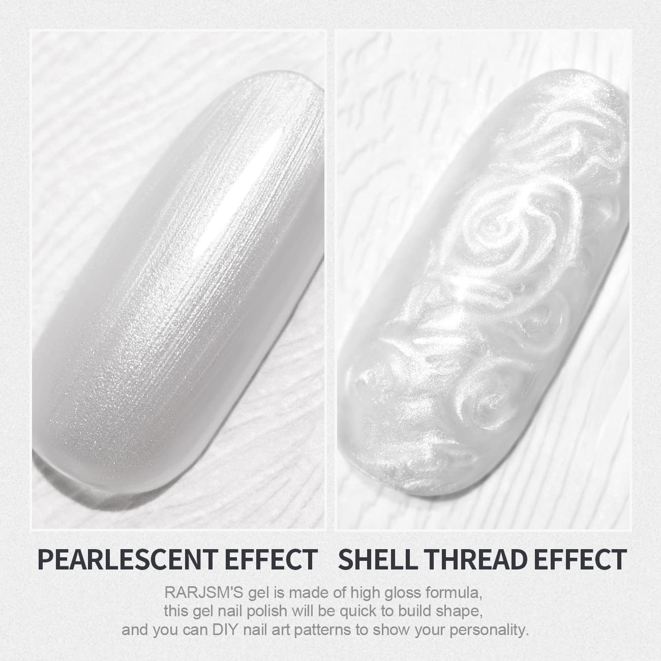 RARJSM cured nails on hand in natural light showing long-lasting glossy finish