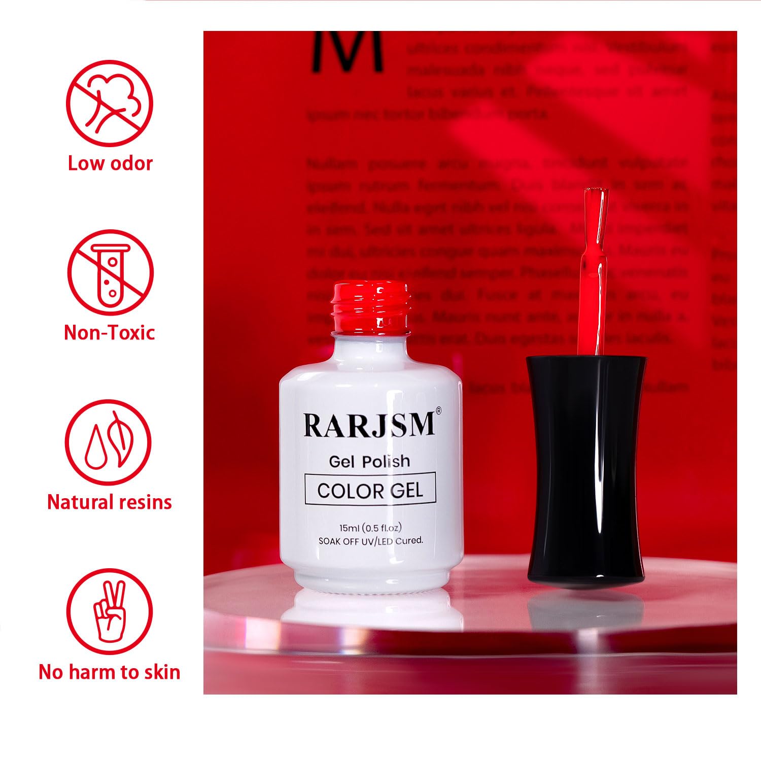 RARJSM nails curing under LED lamp illustrating fast, glossy finish benefit