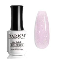 RARJSM bottle front view showing light purple glitter polish benefits shine