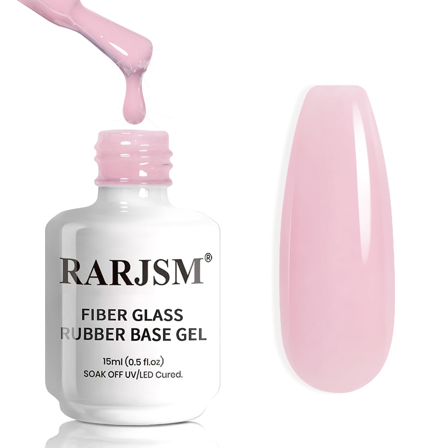 RARJSM front bottle shot showing nude amber pink gel and professional packaging benefit