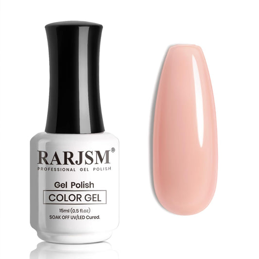 RARJSM bottle front view showing pale red nude gel and brand clarity