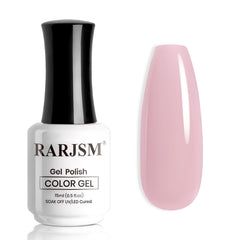 RARJSM front bottle showing nude gray blush pink gel polish for versatile everyday nails