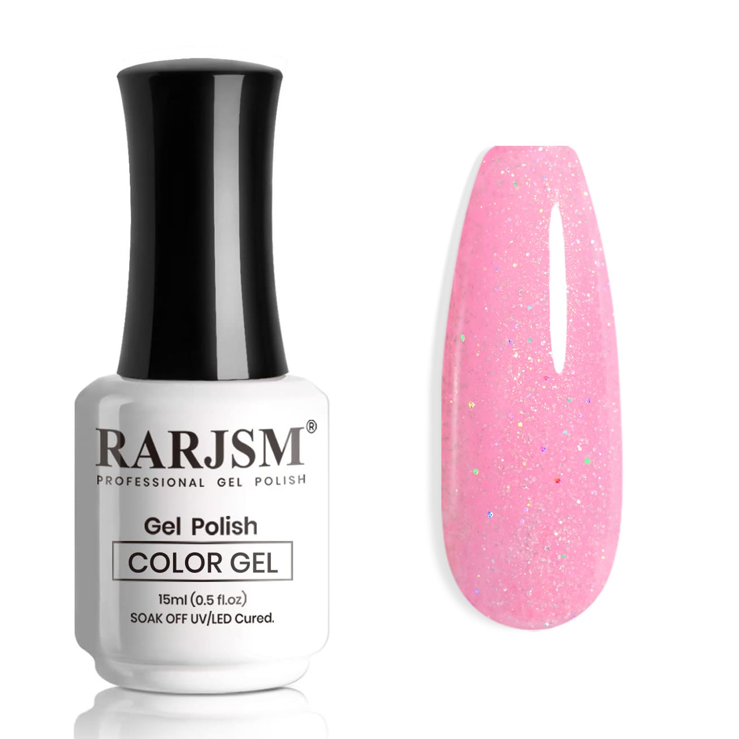RARJSM bottle front view showing nude hot pink shade and shimmering finish