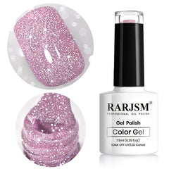 RARJSM front bottle showing pink glitter polish and clear label benefits