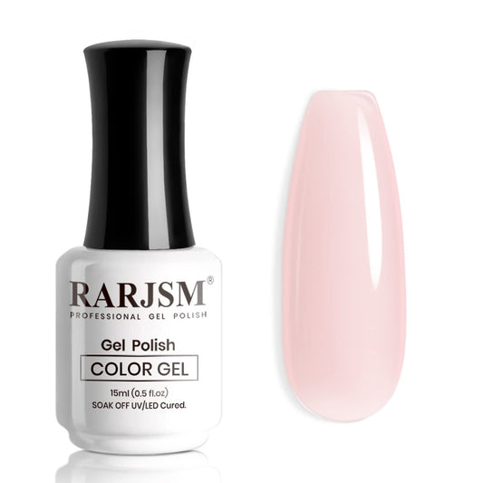 RARJSM front bottle shot showing neat label and nude pink polish benefit even finish