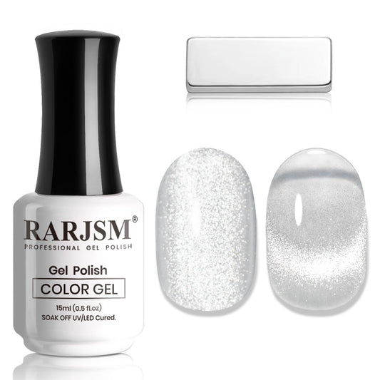 RARJSM front bottle showing silver diamond cat eye polish and reflective finish