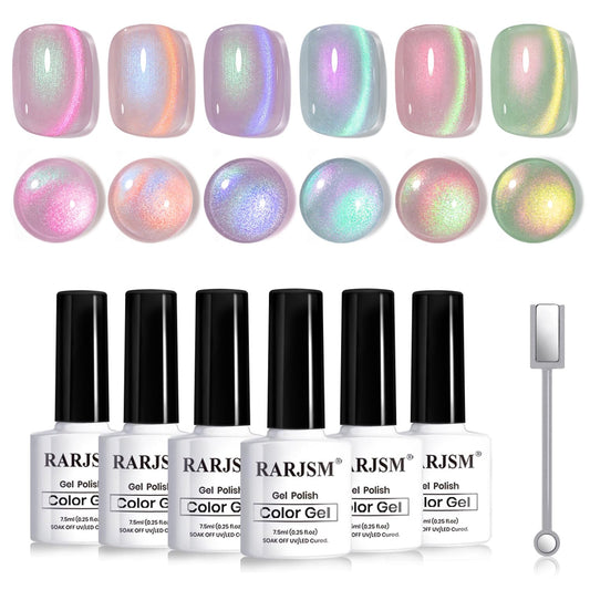 RARJSM front packaging showing six aurora cat eye bottles, vibrant display