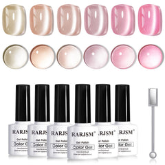 RARJSM front packaging showing six bottles and magnetic stick, ready for salon-style nails