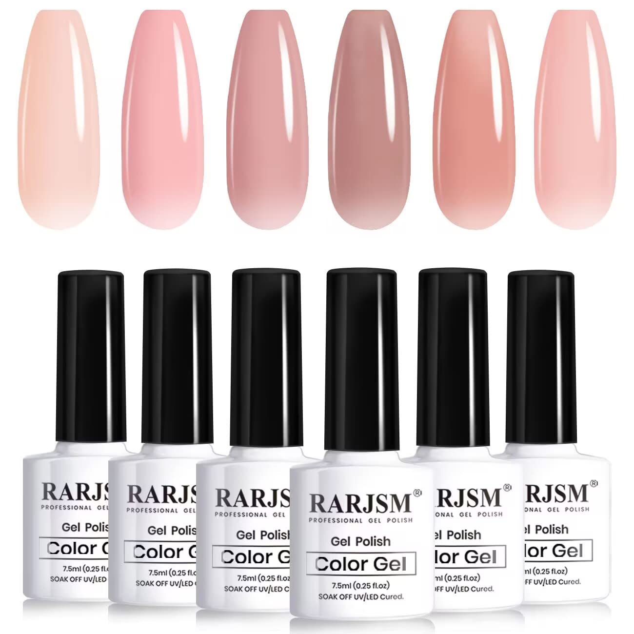 RARJSM six-bottle front view showing the nude collection and organized presentation