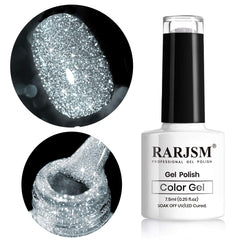 RARJSM front packaging showing silver glitter polish and compact bottle