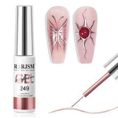 RARJSM bottle front view showing rose gold metallic finish and neat label benefit: recognizable brand