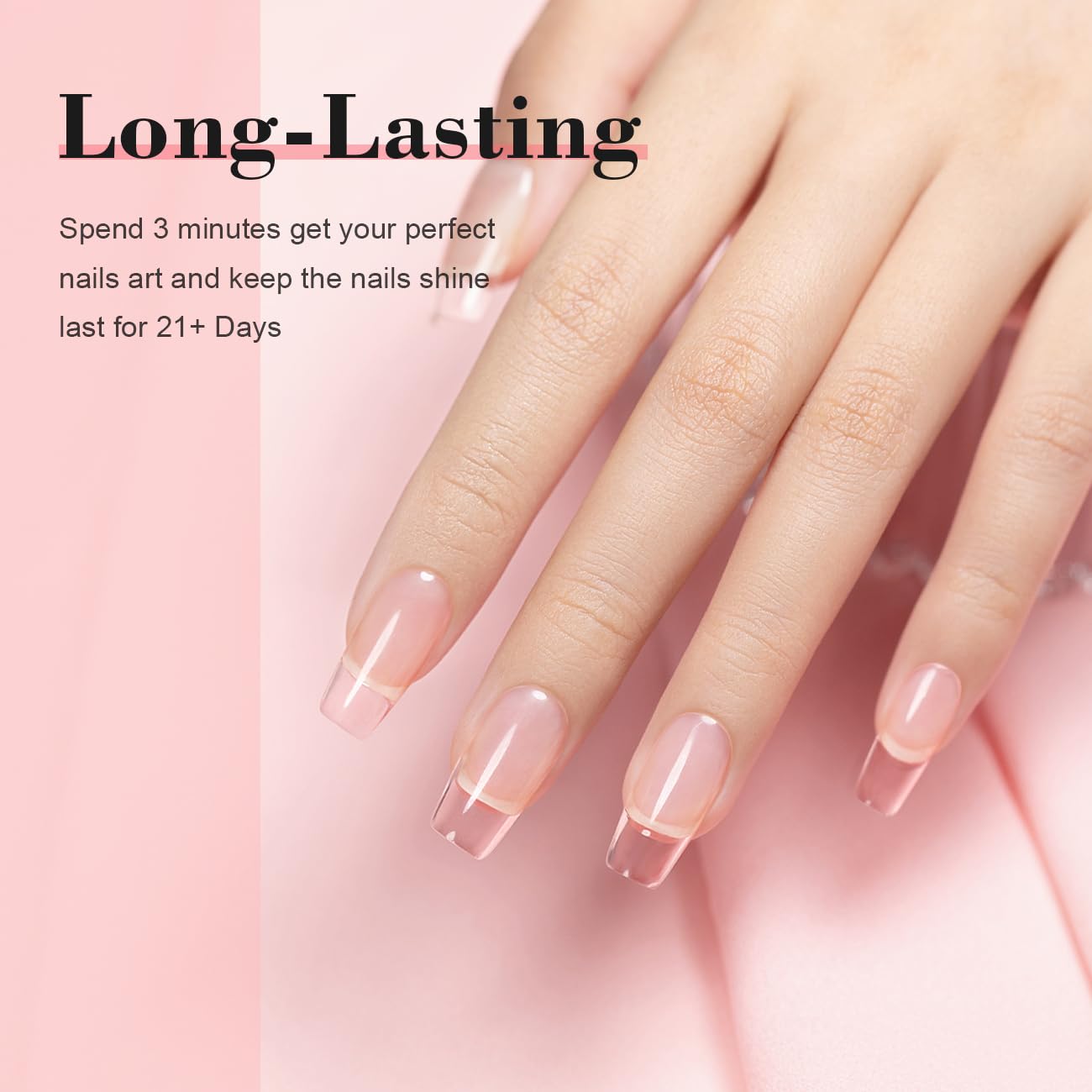 RARJSM gel being brushed onto nail for quick extension and neat edges