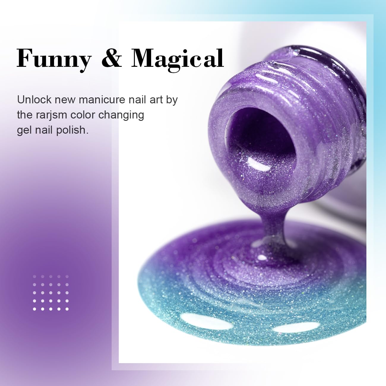 RARJSM shimmer texture close-up revealing glittery iridescence for eye-catching shine