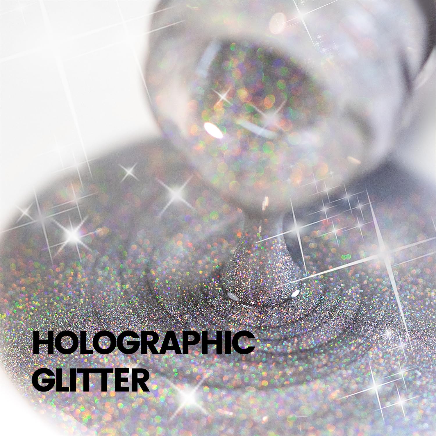 RARJSM macro of glitter texture showing iridescent particles for intense sparkle