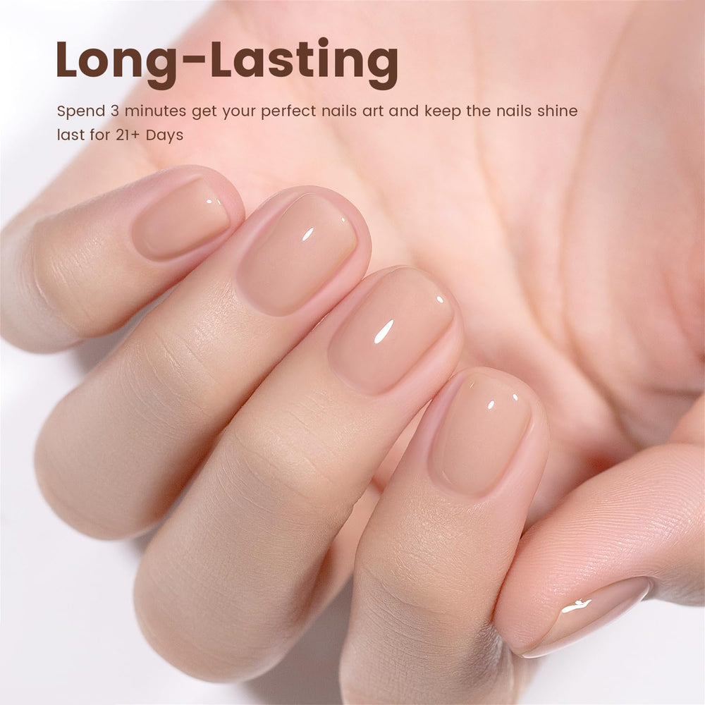 RARJSM on hand model demonstrating natural sheer pink that flatters skin tones