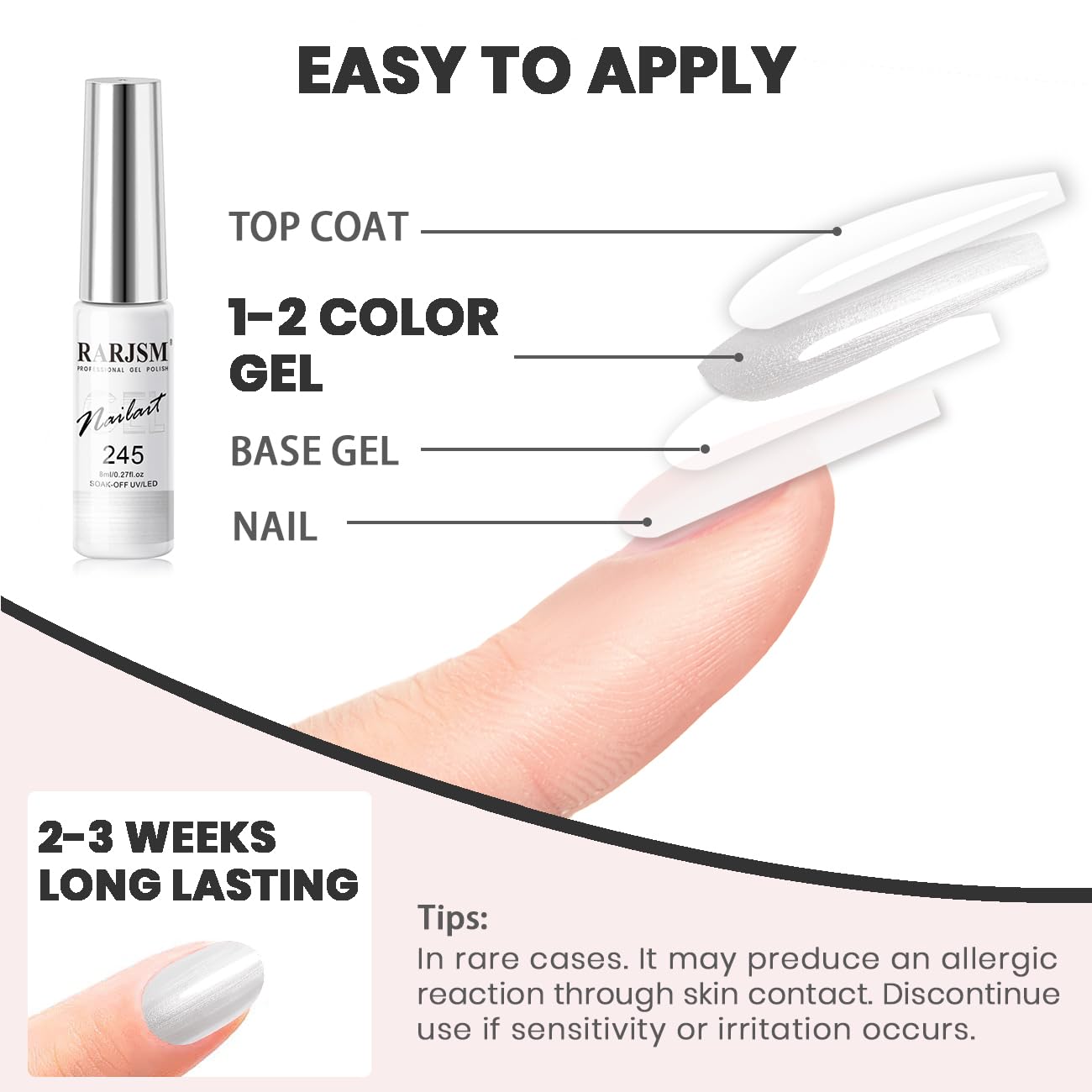 RARJSM application in salon, built-in brush speeds up professional nail designs