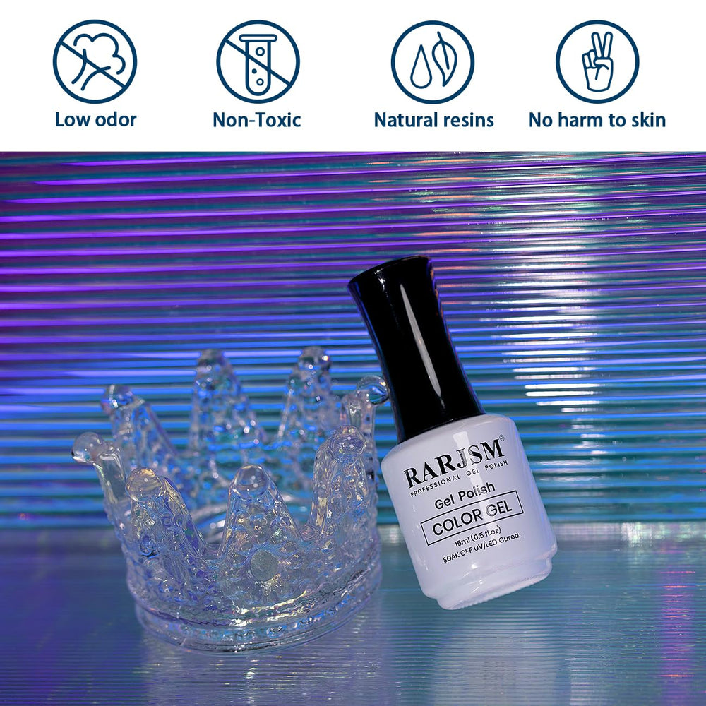 RARJSM finished manicure in evening light showing dramatic color change