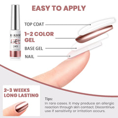 RARJSM nails styled for an evening event showing reflective rose gold accent appeal