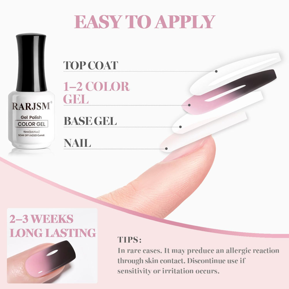 Hand wearing RARJSM color-changing nails at a party, eye-catching style benefit