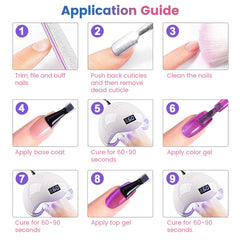 RARJSM tabletop lifestyle scene of a home manicure demonstrating easy salon-quality results