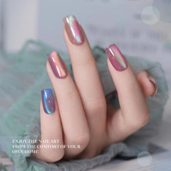 RARJSM magnet held over wet polish creating cat-eye stripe benefit precise design