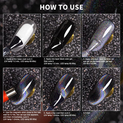 RARJSM magnet held over wet polish creating the cat eye effect for striking nails