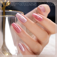 RARJSM magnetic stick held over wet nail creating dramatic cat-eye shimmer effect