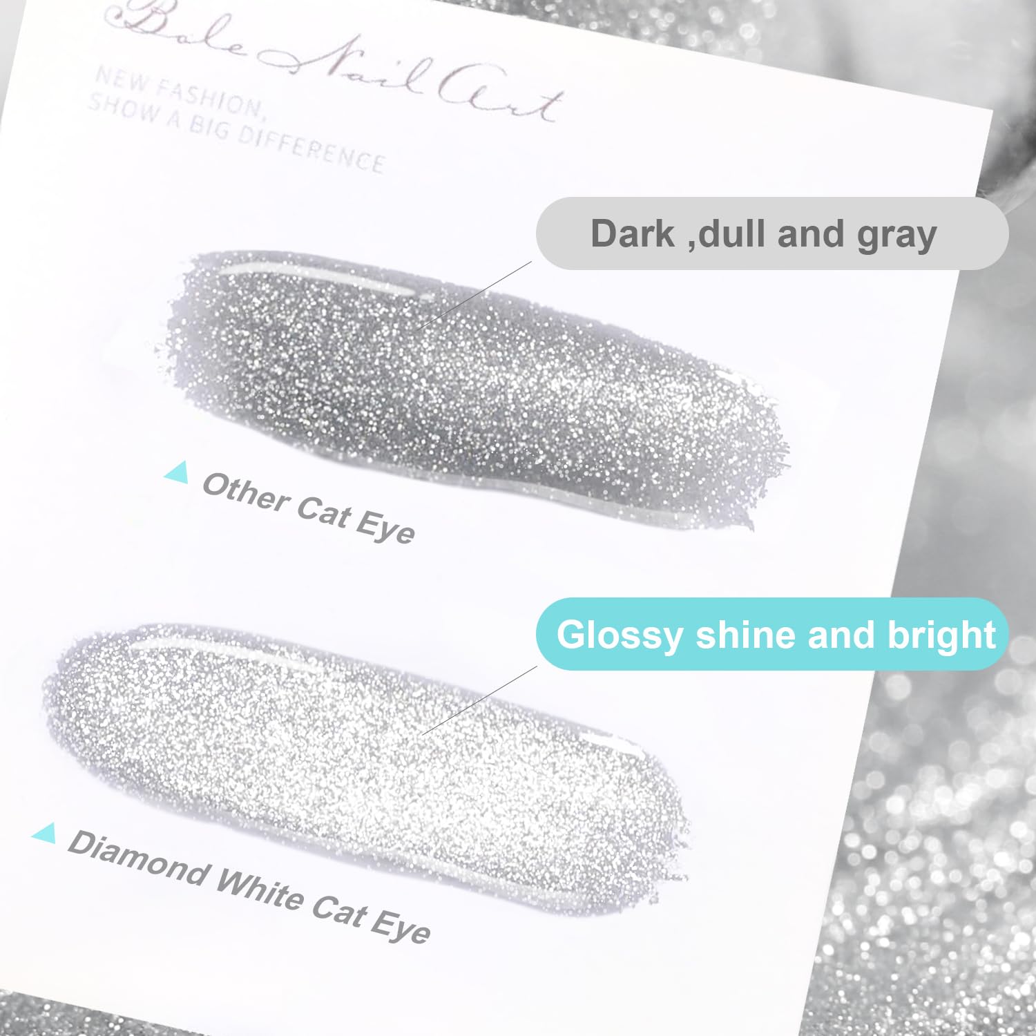 RARJSM manicure in-use on hand demonstrating salon-quality reflective shimmer