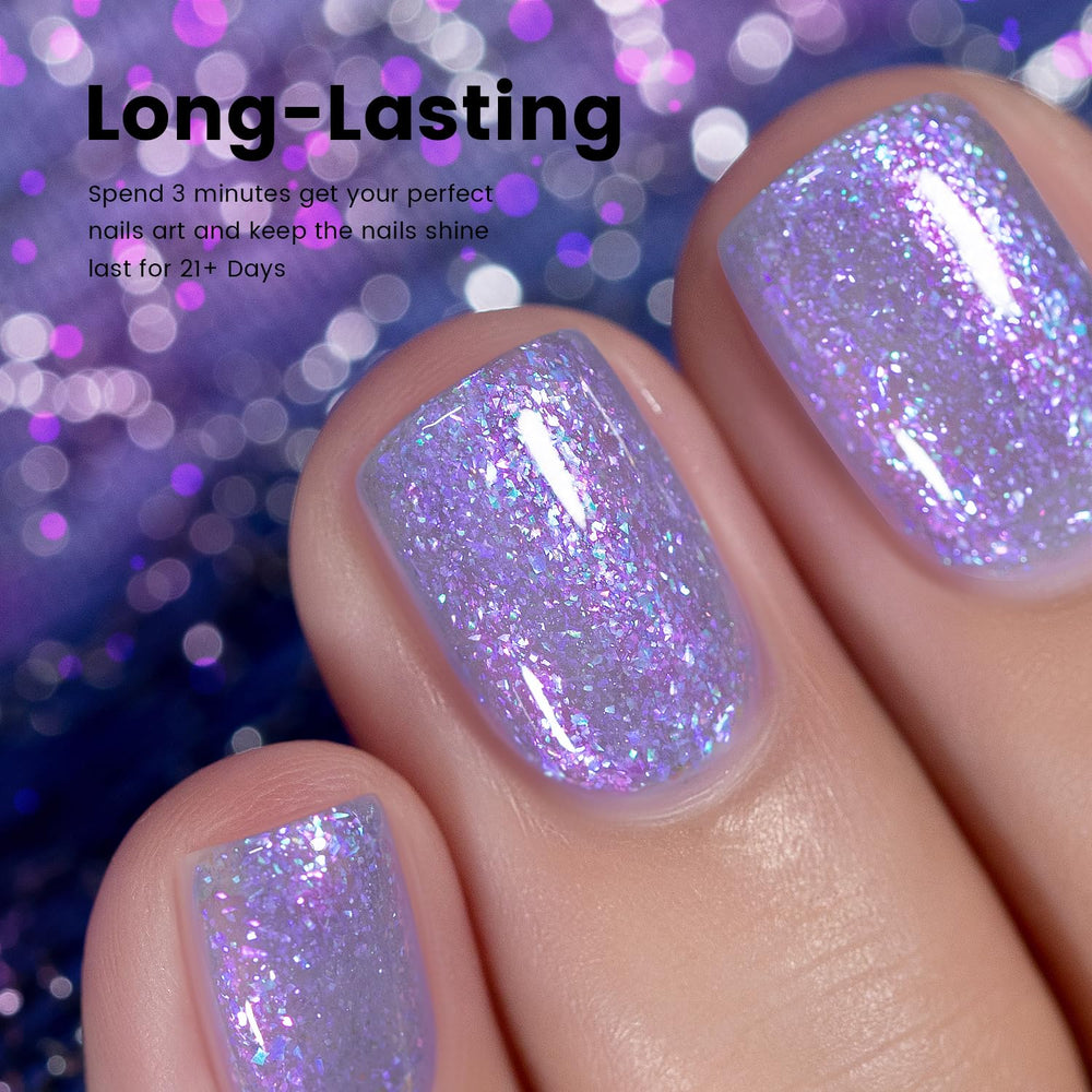 RARJSM nails being cured showing salon-quality shine and durable wear benefit