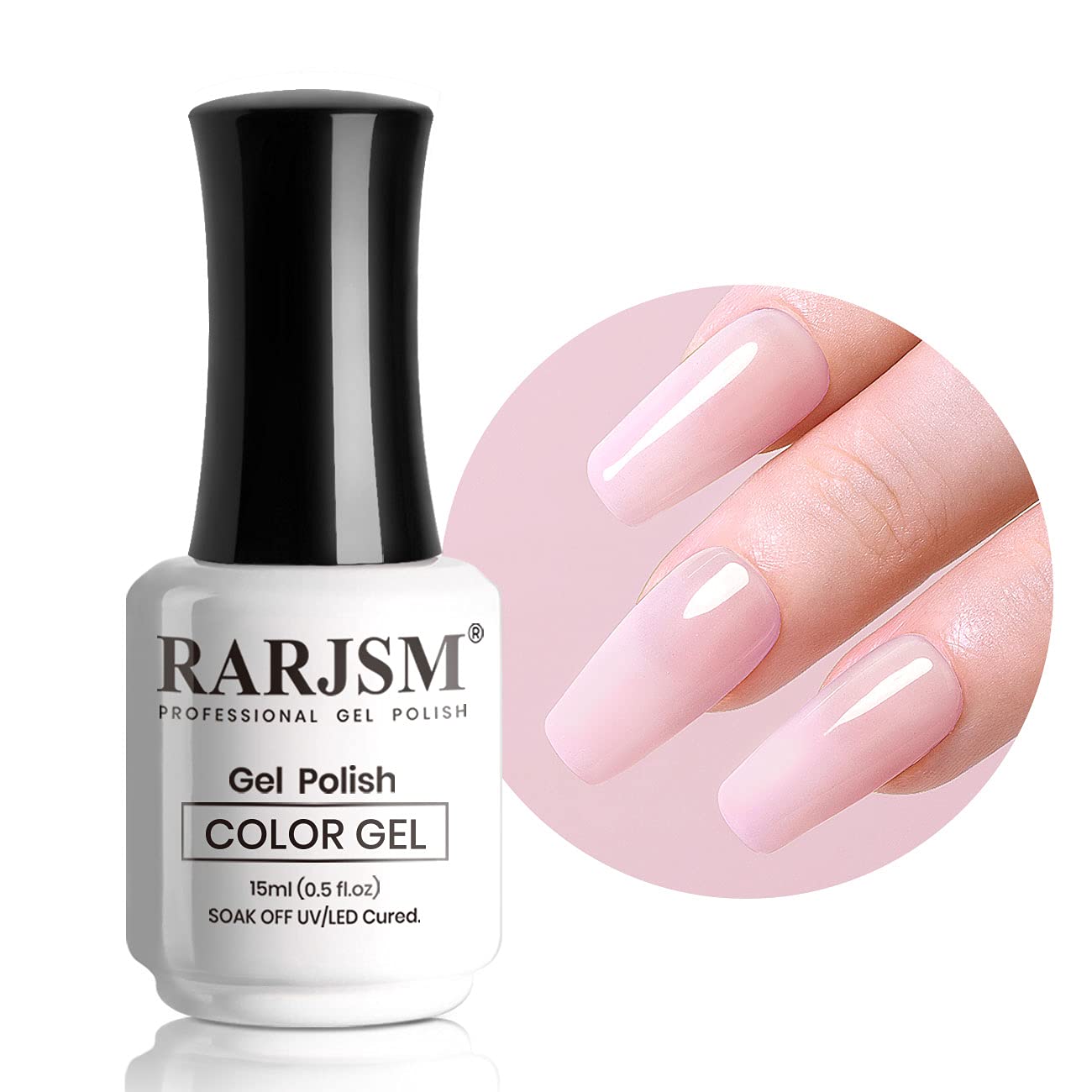 RARJSM milky pink front bottle showing color and 15ml capacity for lasting use