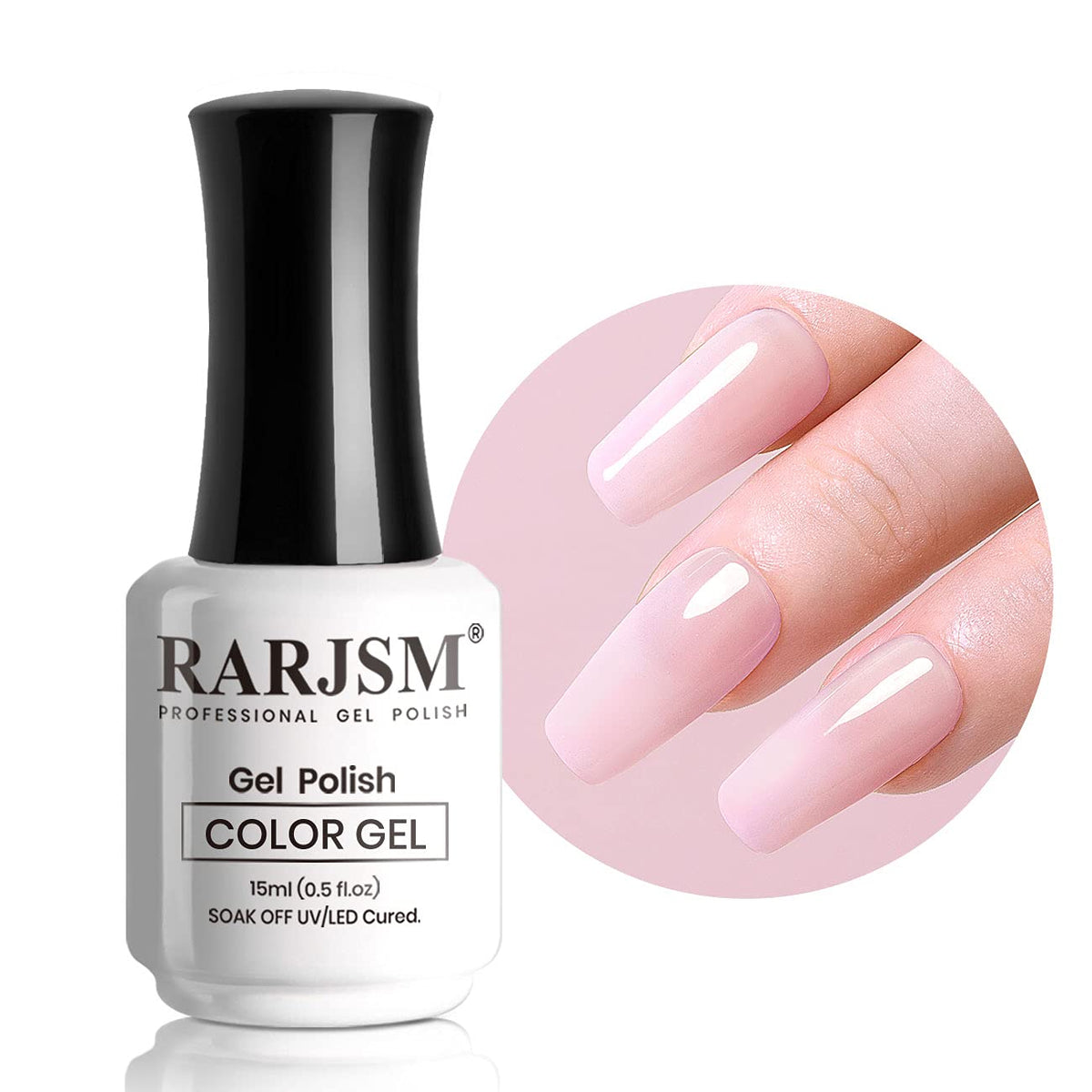 RARJSM milky pink front bottle showing color and 15ml capacity for lasting use