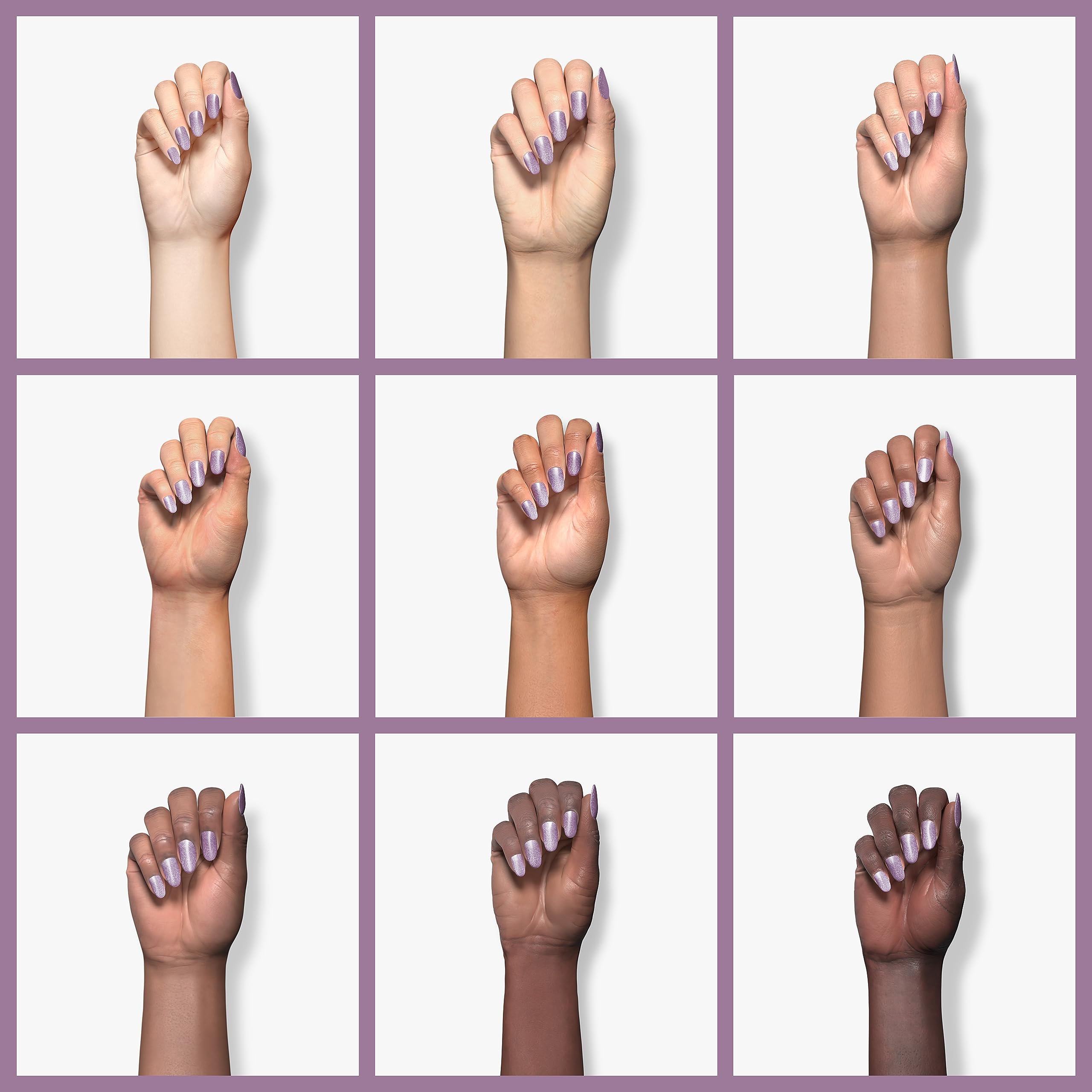 RARJSM nail swatches fanned to show color payoff and layering benefit