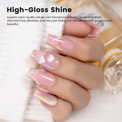RARJSM swatch on nails showing rainbow 9D shine and wearable manicure inspiration