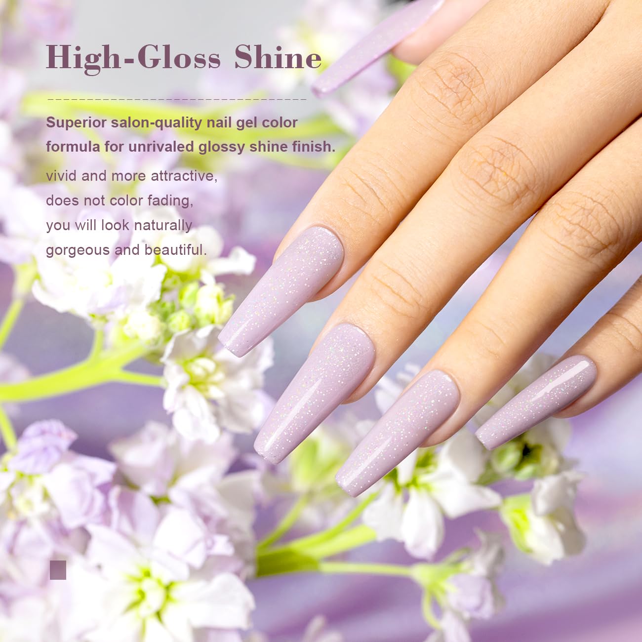 RARJSM nail swatch one thin layer showing sheer lavender natural look