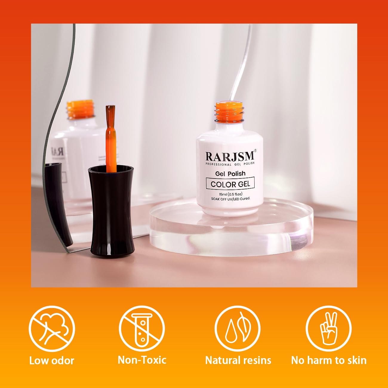 RARJSM nails in use under indoor lighting demonstrating lasting glossy finish and wear resistance