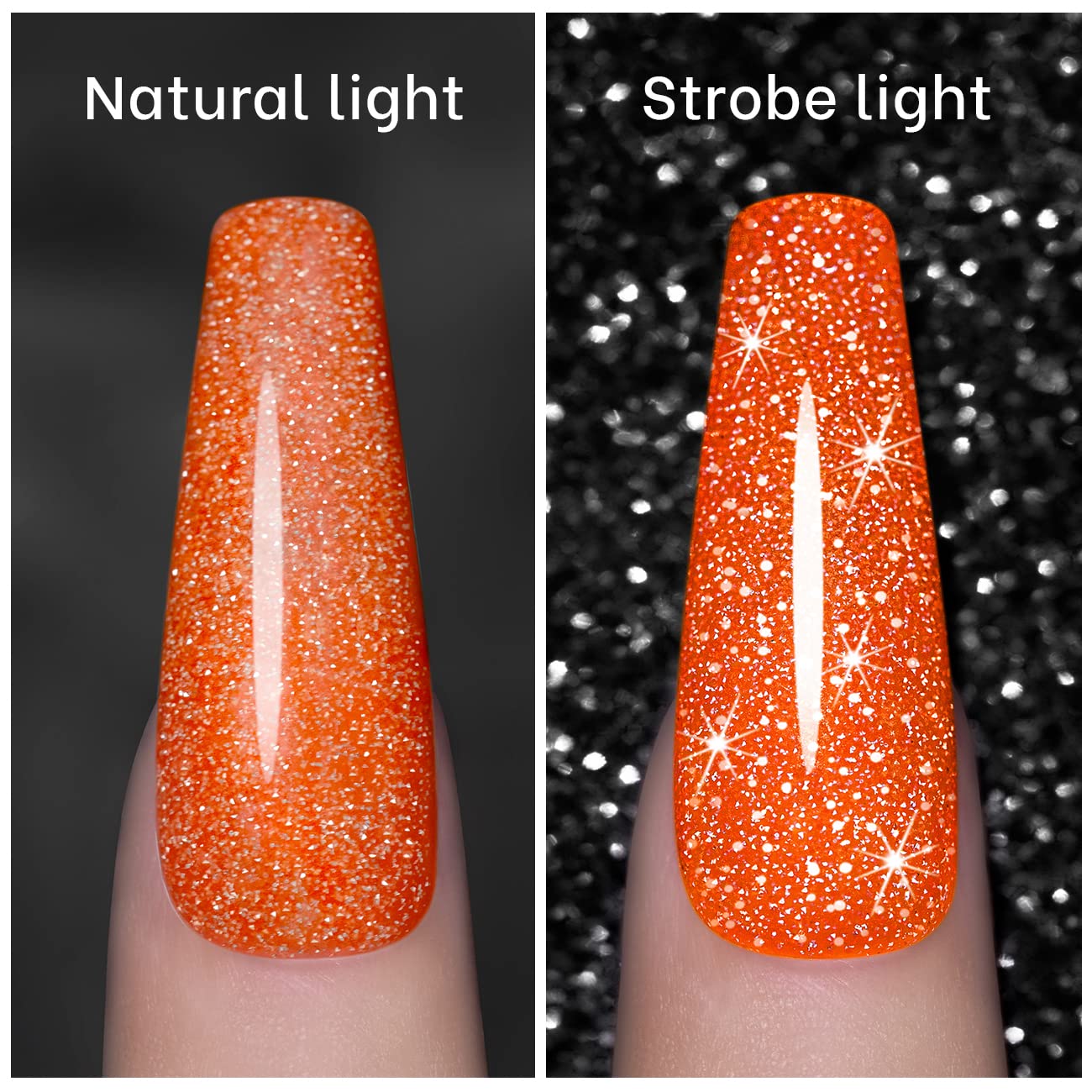 RARJSM brush stroke of orange gel illustrating smooth application and high gloss finish