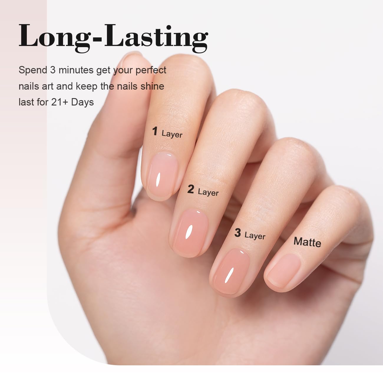 RARJSM applied on a single hand demonstrates natural nude effect and durability