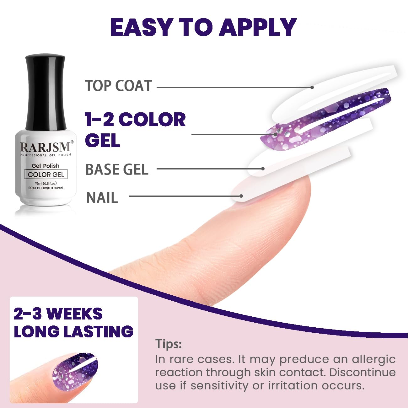 RARJSM bottle beside a hand to show scale and usable volume, travel-friendly benefit