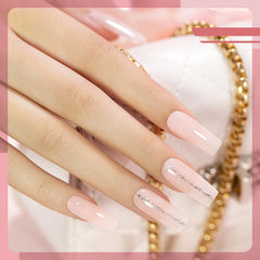 RARJSM sheer rose red painted nail tip demonstrating natural warmth