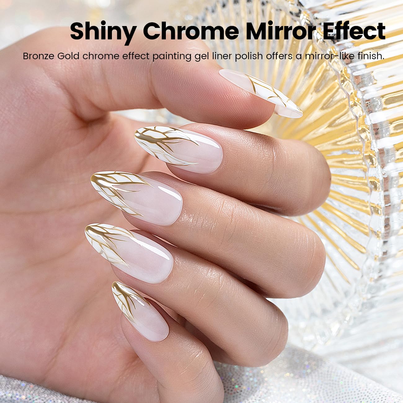 RARJSM silver stroke on nail illustrating mirror chrome shine benefit