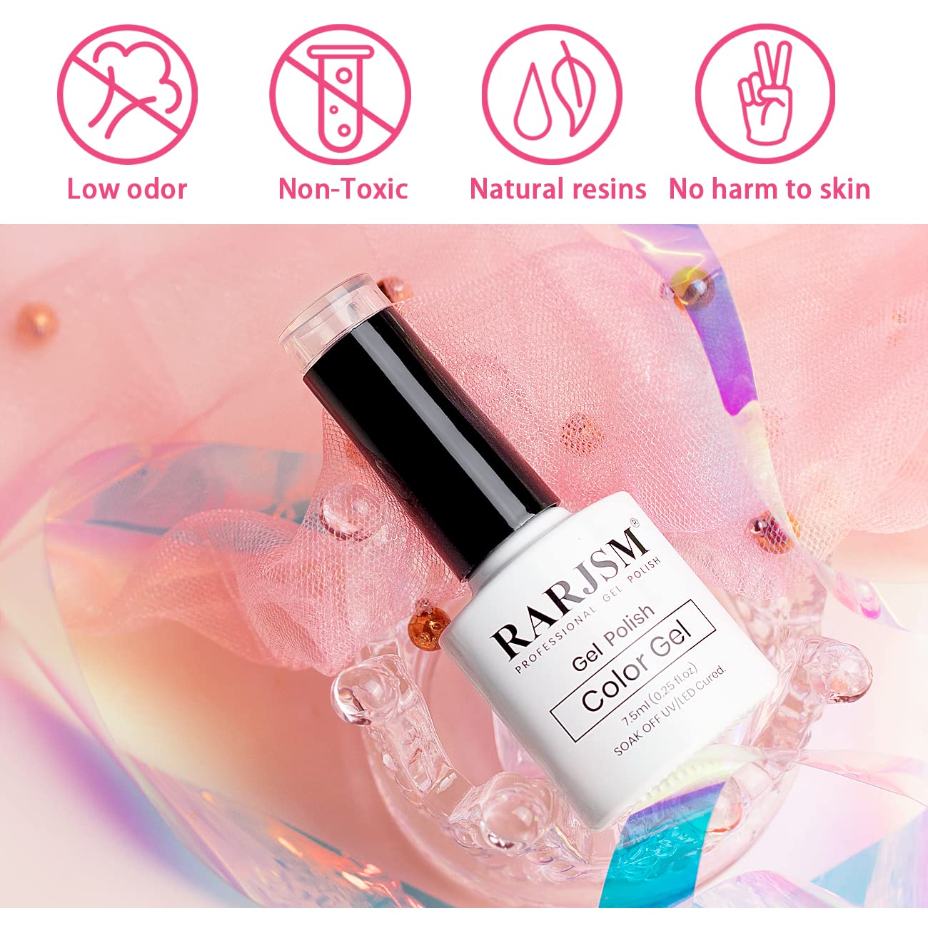 RARJSM bottle next to ruler to show 7.5ml size and travel-friendly convenience