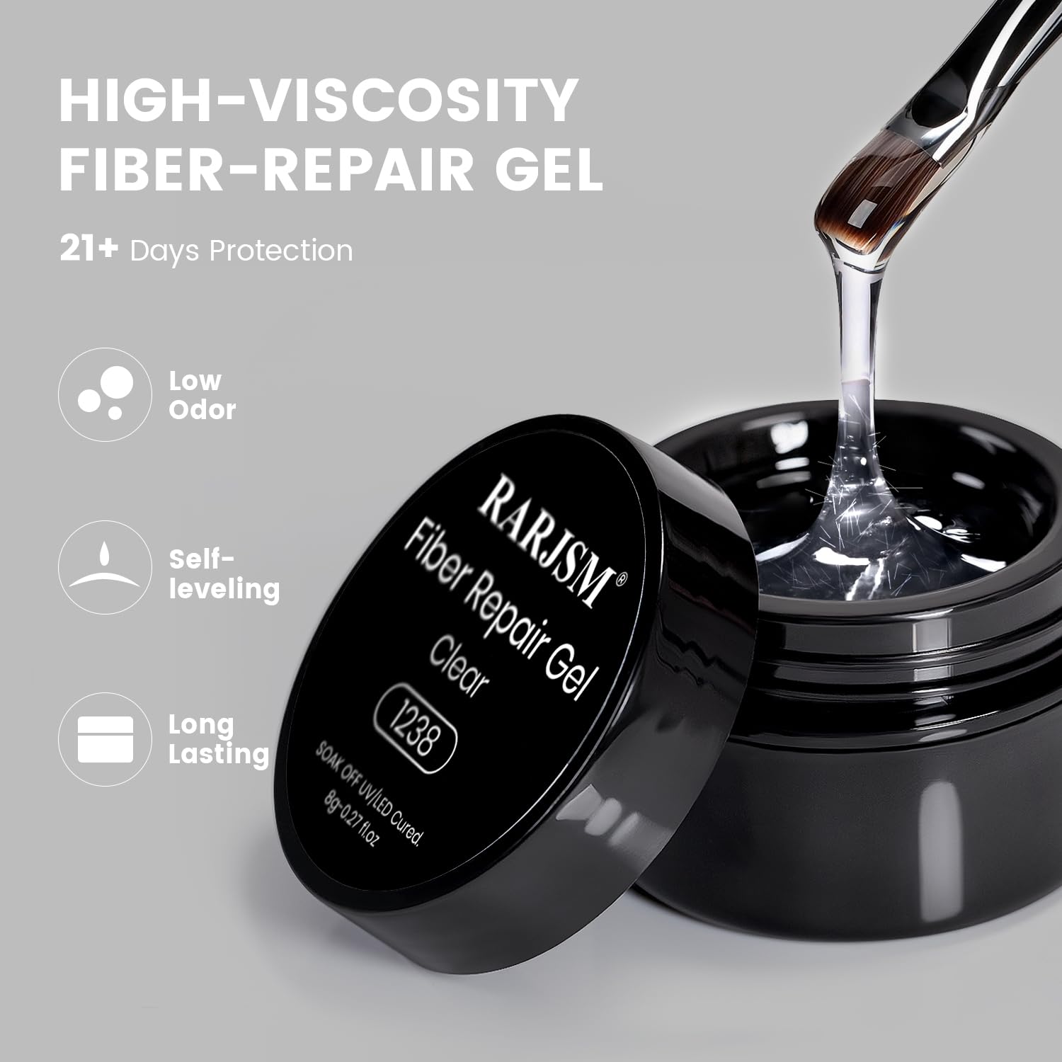 RARJSM bottle beside finger illustrating 8ml size and travel-friendly convenience